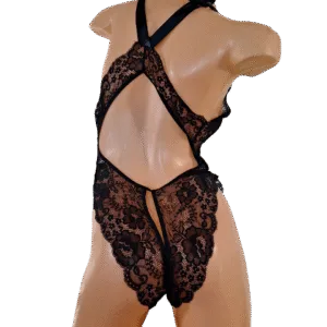 Body de encaje con entrepierna abierta (810) Talle 90 al 110: imagen 8