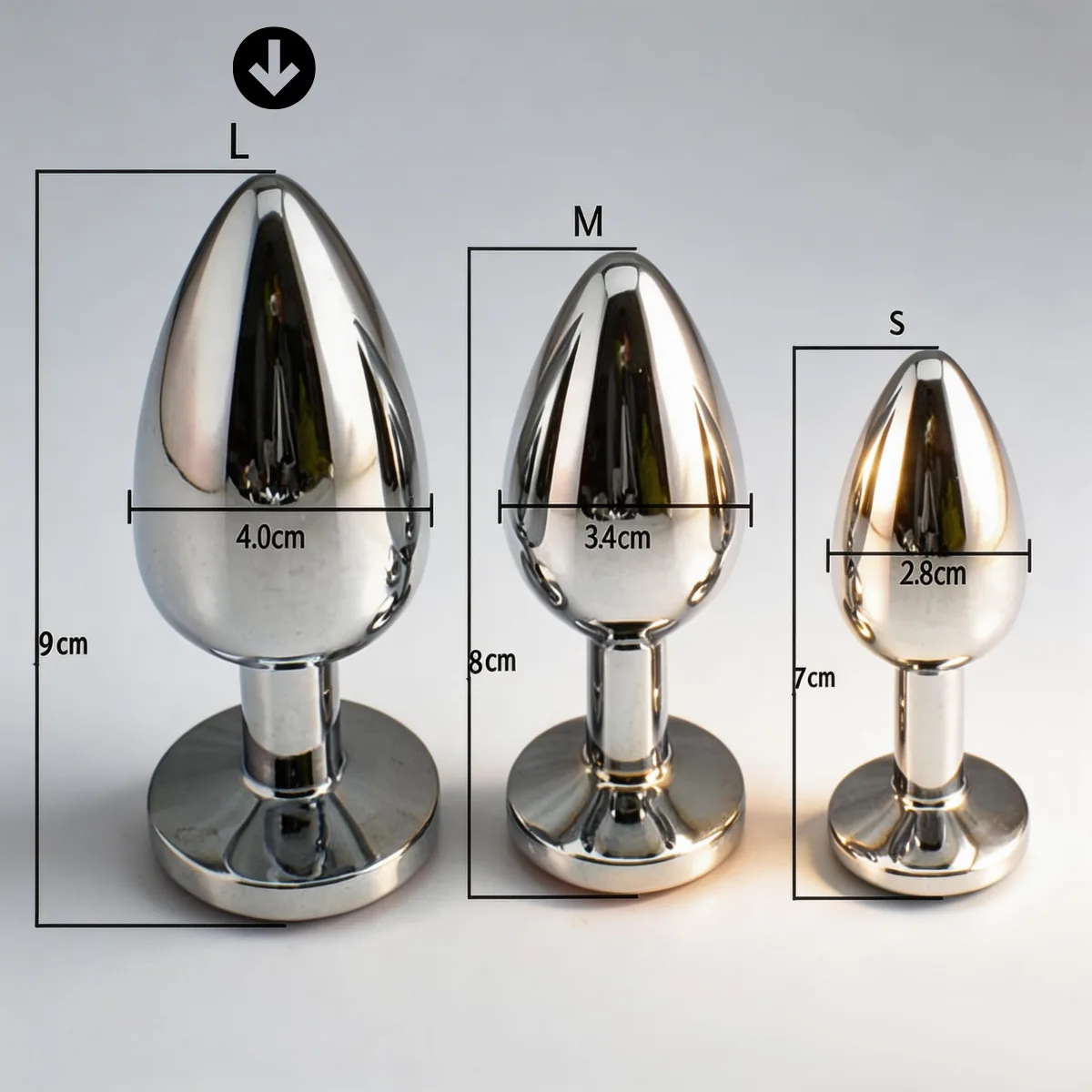 Plug Dilatador Anal Acero Strass – Metalico - Grande: imagen 2