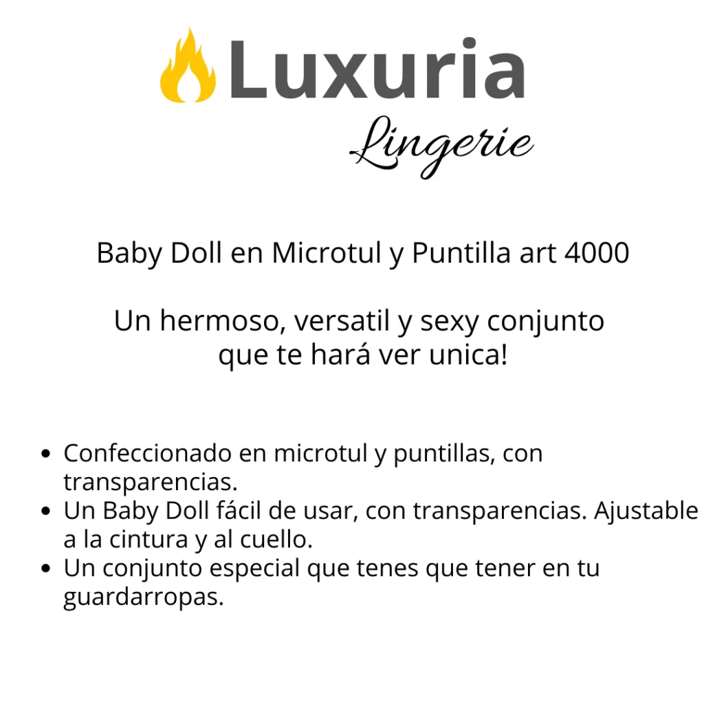 Baby Doll - Camisolin "Ada" (art 4000) Talle 95 al 120