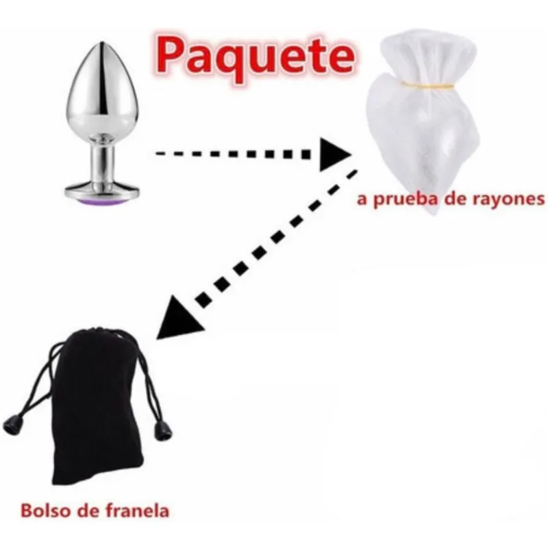 Plug Dilatador Anal Acero Strass - Metalico - Chico