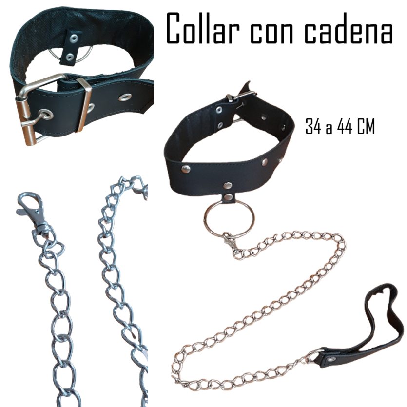 Collar Con Cadena de Cuero