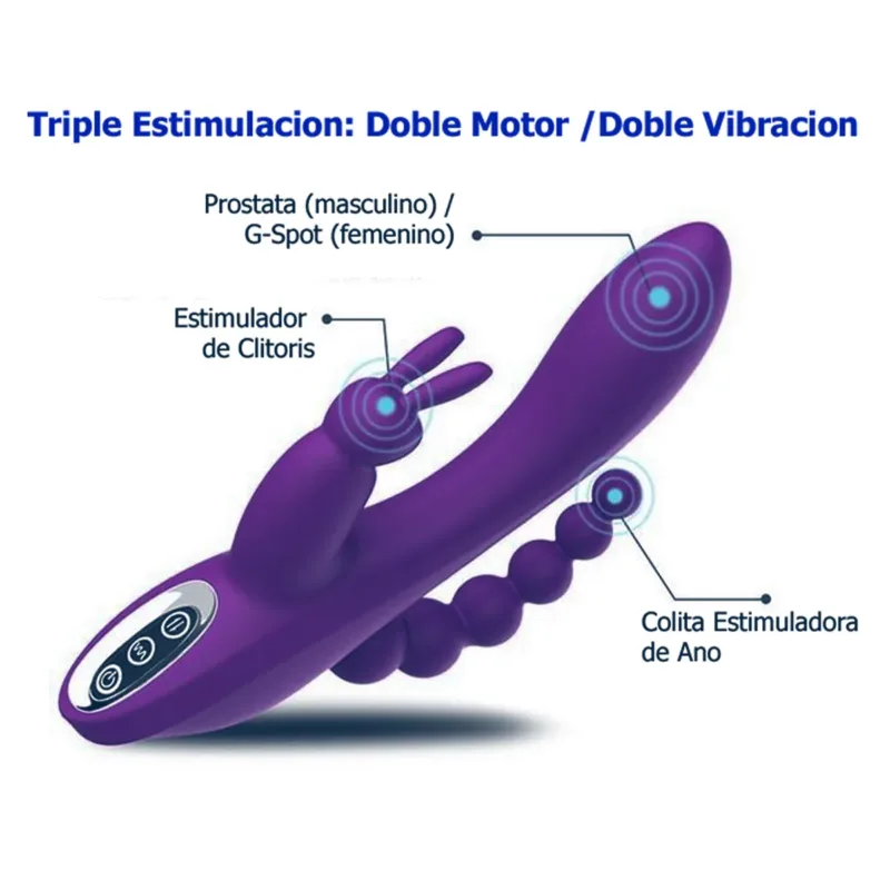 Vibrador Rabbit Triple - Recargable USB