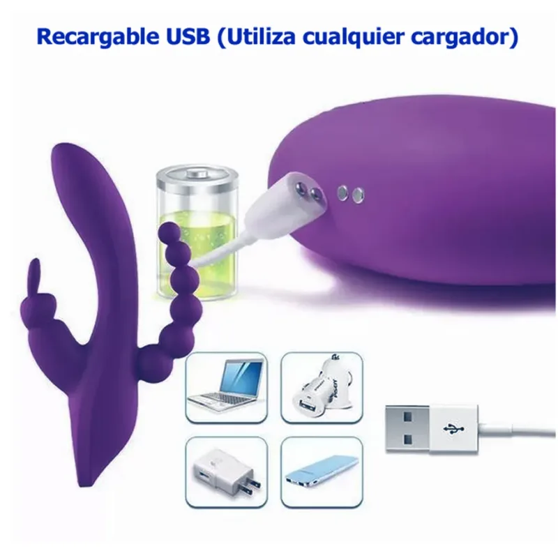 Vibrador Rabbit Triple - Recargable USB