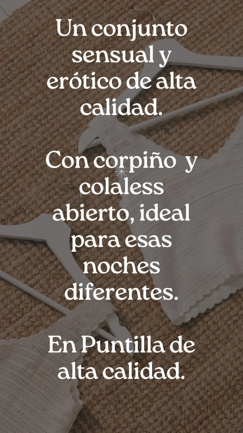 Conjunto Anabella Corpiño y Colaless Abierto - Rutero (art 2030) Talle 85 al 120